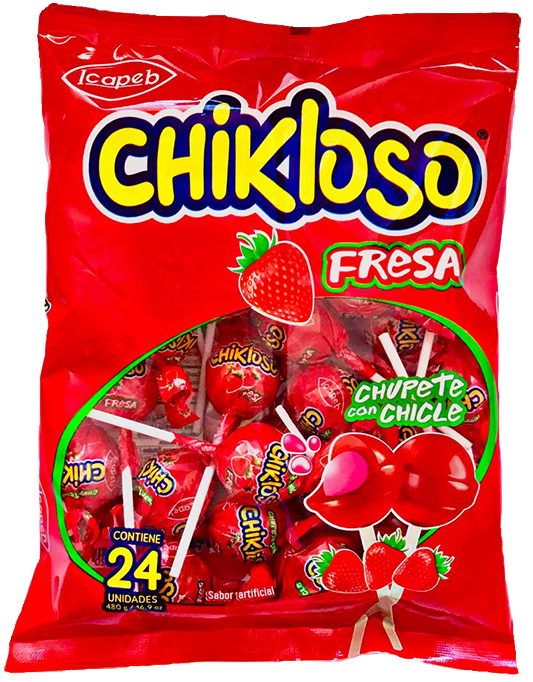 Funda de chupetes  Chicloso Bicolor  en Quito, Guayaquil y todo Ecuador de fábrica de golosinas Icapeb