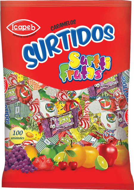 Funda de caramelos extra surti en Quito, Guayaquil y todo Ecuador de fábrica de golosinas Icapeb