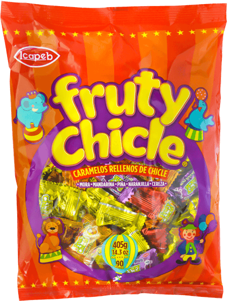 Funda de caramelos fruti chicle en Quito, Guayaquil y todo Ecuador de fábrica de golosinas Icapeb