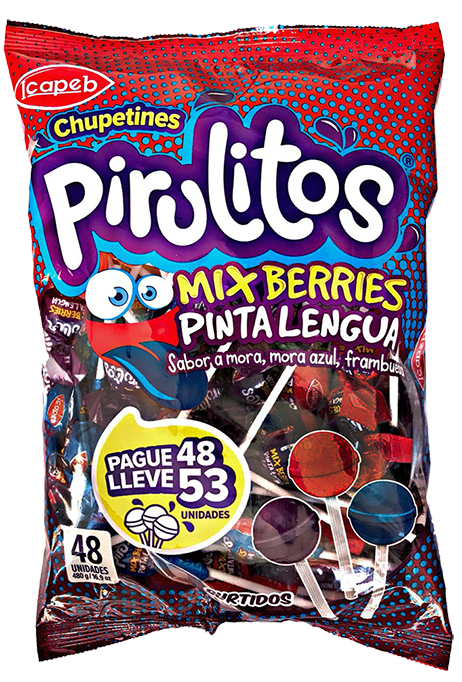 Funda de chupetes  pirulitos tamarindo  en Quito, Guayaquil y todo Ecuador de fábrica de golosinas Icapeb