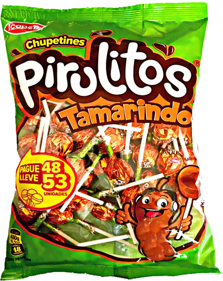 Funda de chupetes  pirulitos tamarindo  en Quito, Guayaquil y todo Ecuador de fábrica de golosinas Icapeb