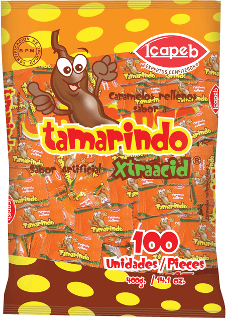 Funda de caramelos tamarindo en Quito, Guayaquil y todo Ecuador de fábrica de golosinas Icapeb